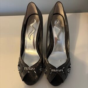 Nina Metallic Gunmetal Heel